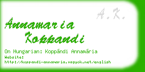 annamaria koppandi business card